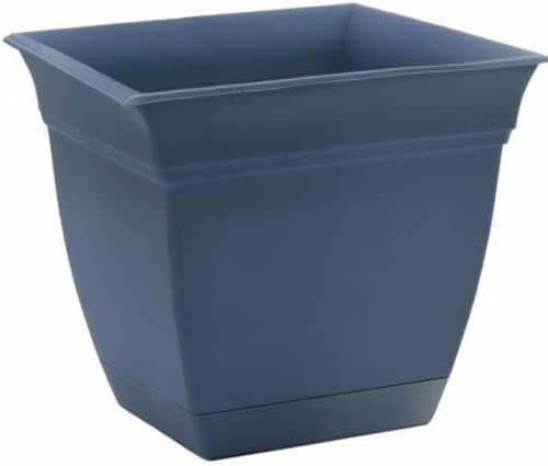 The HC Companies Eclipse Square Plastic Planter w/ Attached Saucer - Image 9