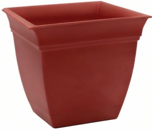 The HC Companies Eclipse Square Plastic Planter w/ Attached Saucer - Image 9