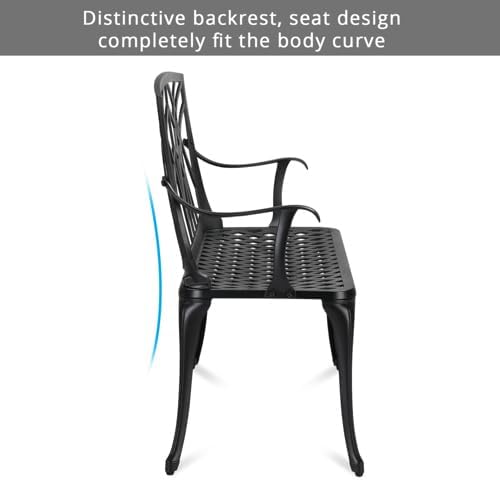 38" Outdoor Garden Bench, Patio Furniture Outdoor Chair - Image 5