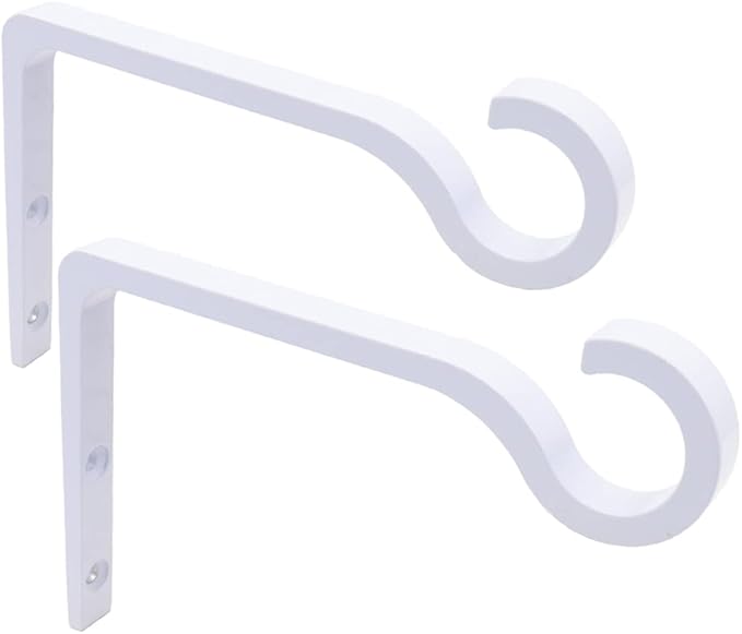 White Hanging Plant Bracket 6inch Metal Plant Hook Shepherds Hook Decorative by QIEGL