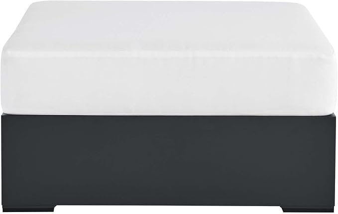 Modway Tahoe Aluminum Ottoman in Gray White - Image 4