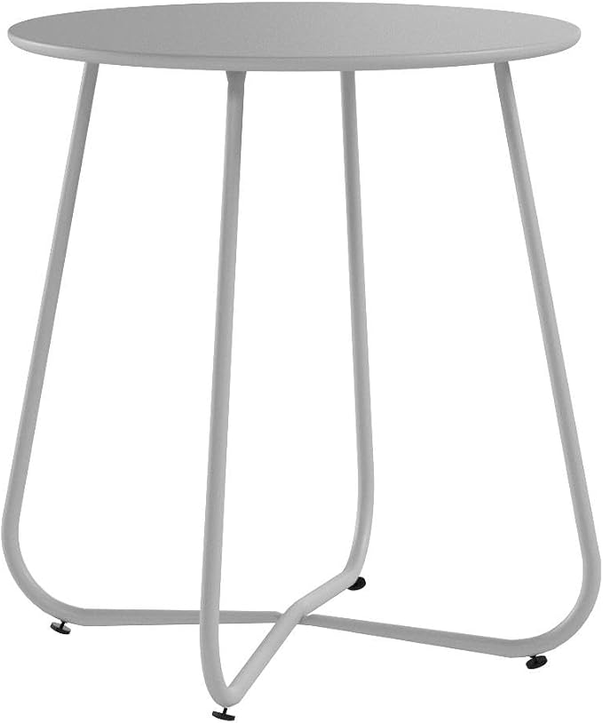 HollyHOME Round Metal Side Table, Rust-Resistant Patio Small Plant Stand - Image 4