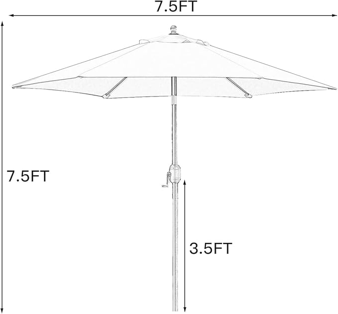 Sunnyglade 7.5' Patio Umbrella Outdoor Table Market Umbrel - Image 7