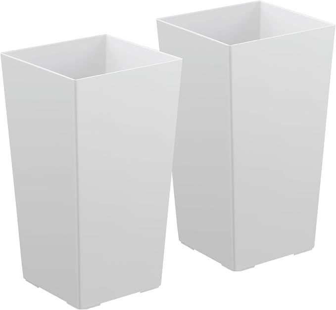 VEVOR Set of 2 Tall Planters for Outdoor Plants 22 inch, Modern Planters for - Image 9