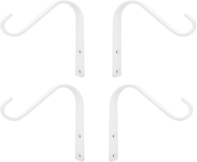 5 Inch Cast Iron Plant Hook – White Wall Mounted Hanging Bracket by HERNGEE