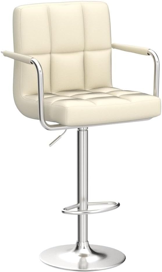 Yaheetech Bar Stools Set of 2, PU Leather Adjustable Swivel Barstools, - Image 4