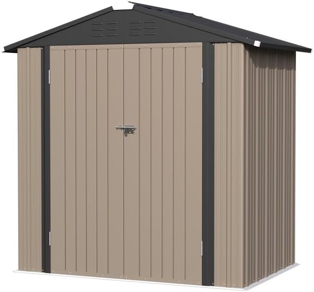Greesum 6×4FT Outdoor Storage Shed, Metal Patio Storaged Sheds - Image 6