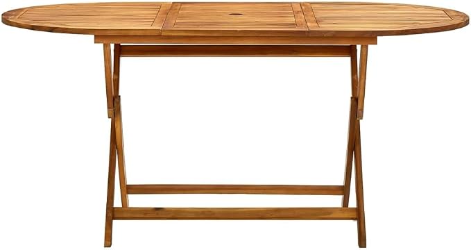 vidaXL Solid Acacia Wood Folding Patio Table - Image 5