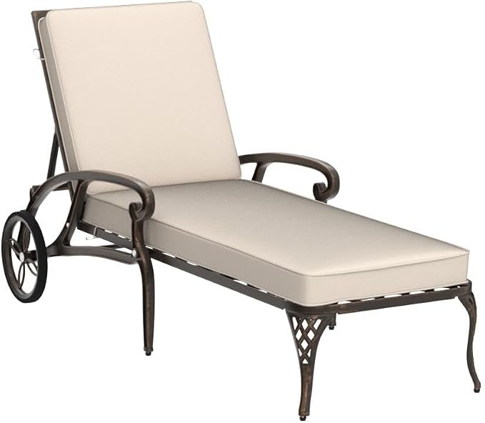 VINGLI Cast Aluminum Outdoor Chaise Lounge Chair - Image 4