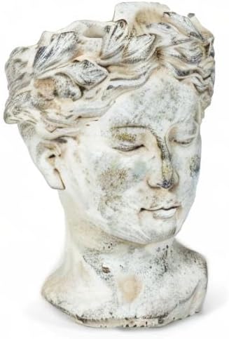 Abbott Collection Goddess Head Planter – Small Cement Indoor and Outdoor - Image 10