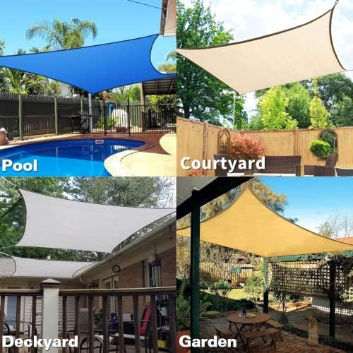KANAGAWA 12'X14' Sand Custom Size Sun Shade Sail Rectangle UV Block Canopy Cover - Image 7