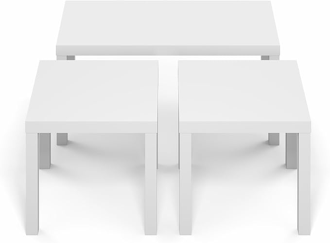 Furinno Classic Living Room Table Set of 3, Modern Rectangle Coffee Table - Image 6