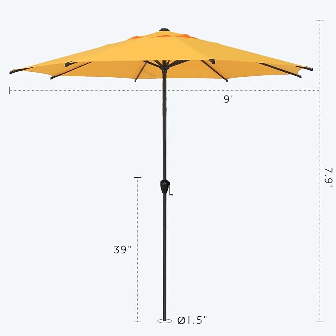 Abba Patio 9FT Lyon Outdoor Patio Umbrella Outdoor Table Umbrella - Image 3