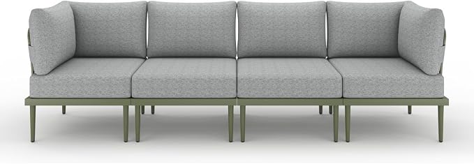 Sundale Outdoor 4 Pieces Patio Furniture Set, Metal Sectional Sofa Patio - Image 9