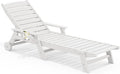 SERWALL Patio Chaise Lounge Chair, Poly Lounge Chair by SERWALL