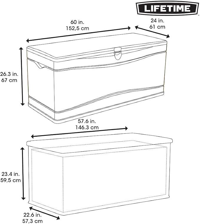 LIFETIME 60040 Deck Box, 130 Gallon, Desert Sand - Image 7
