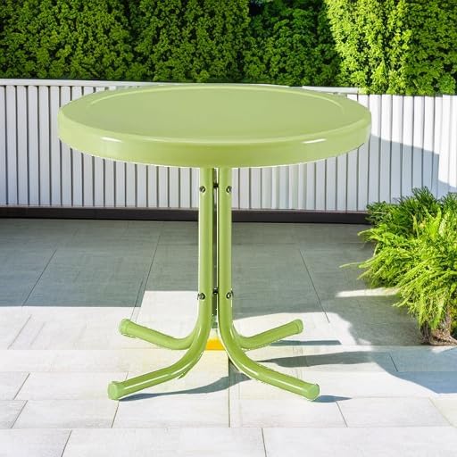 Crosley Furniture Griffith Weather Resistant Retro Metal Outdoor Side Table - Image 2