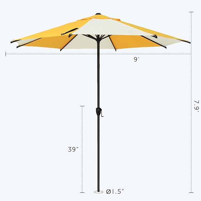 Abba Patio 9FT Lyon Outdoor Patio Umbrella Outdoor Table Umbrella - Image 3
