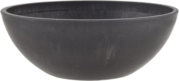 PSW Pot Collection M20DCB 8-inch Plastic/Stone/Wood Composite Low Bowl Planter by PSW