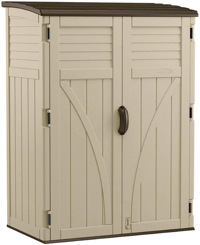 Suncast Outdoor Storage Shed, Water Resistant Resin Vertical Outdoor Storage by Suncast