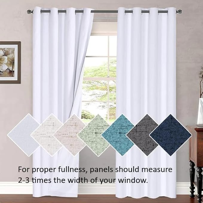 H.VERSAILTEX Linen Blackout Curtains 96 Inches Long, 100% Absolutely Blackout - Image 8