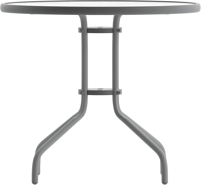 Flash Furniture Bellamy 31.5'' Round Indoor/Outdoor Tempered Glass Metal Frame - Image 8