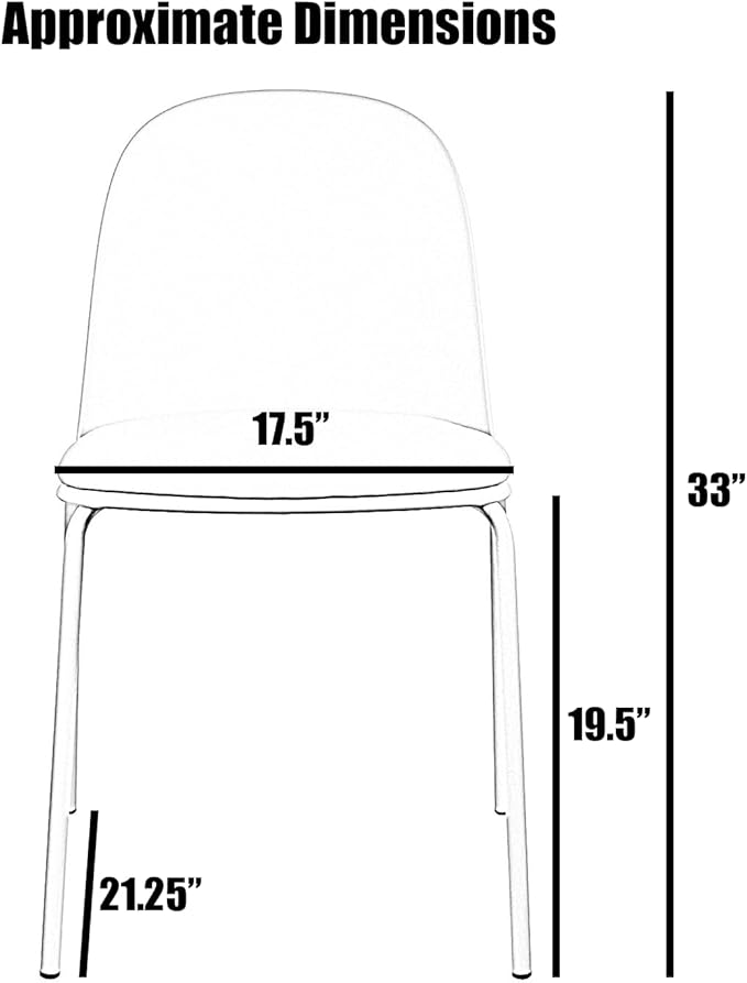 2xhome Set of 2 Modern Stackable Armless Dining Chairs, Plastic Shell Seat - Image 3