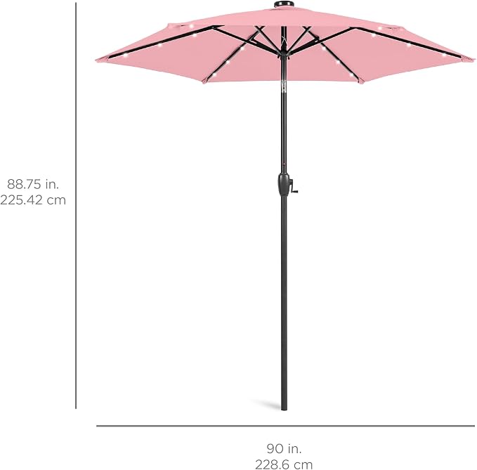 Best Choice Products 7.5ft Outdoor Solar Market Table Patio Umbrella - Image 7