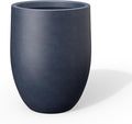 Kante Tall Concrete Planter, 21.7-Inch Height Charcoal Large Indoor Outdoor by Kante
