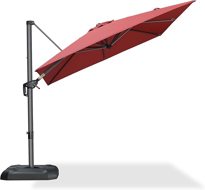 PURPLE LEAF 8 Feet Patio Umbrella Outdoor Cantilever Square Umbrella Aluminum - Image 2