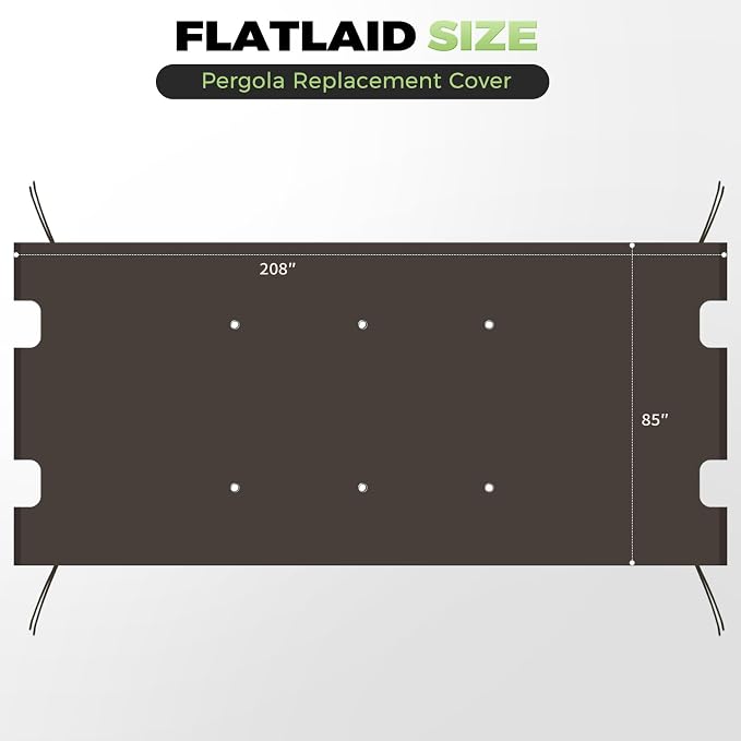 85'' x 208'' Universal Pergola Replacement Cover - Image 3