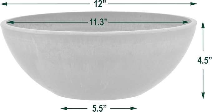 PSW Pot Collection M30TC 8-inch Plastic/Stone/Wood Composite Low Bowl Planter – - Image 4