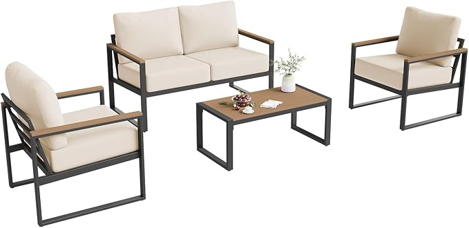 Aoxun Patio Furniture Set, 4 Piece Outdoor Patio Furniture - Image 9