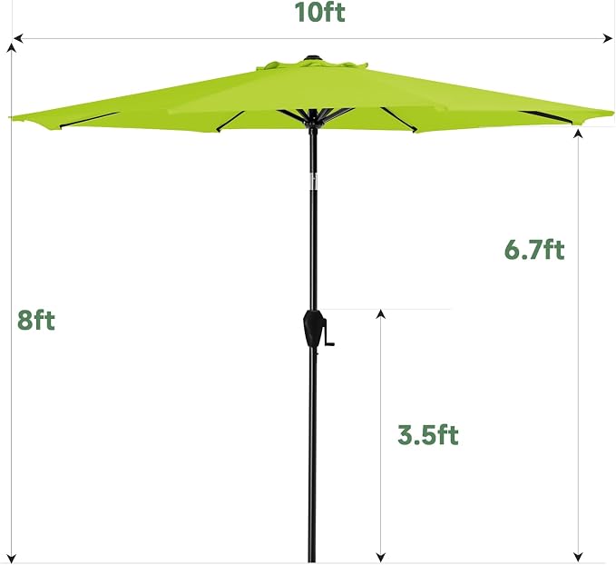 MEWAY 10ft Patio Umbrella Outdoor Table Umbrellas - Image 8
