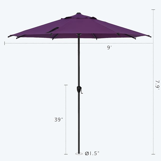 Abba Patio 9FT Lyon Outdoor Patio Umbrella Outdoor Table Umbrella - Image 3