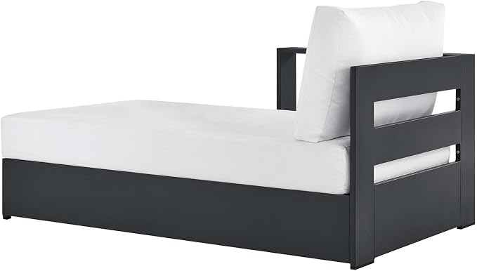 Modway Tahoe Aluminum Outdoor Chaise Lounge in Gray White - Image 4