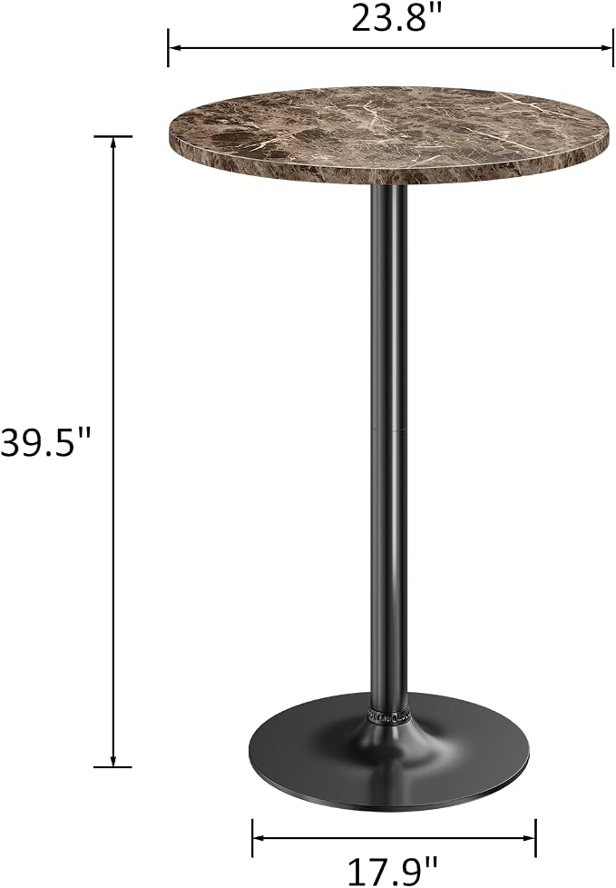 Furmax Bistro Pub Table Round Bar Height Cocktail Table - Image 3