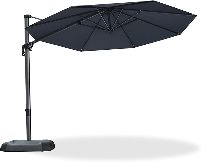 PURPLE LEAF 10 Feet Patio Umbrella Outdoor Cantilever Round Umbrella Aluminum - Image 8