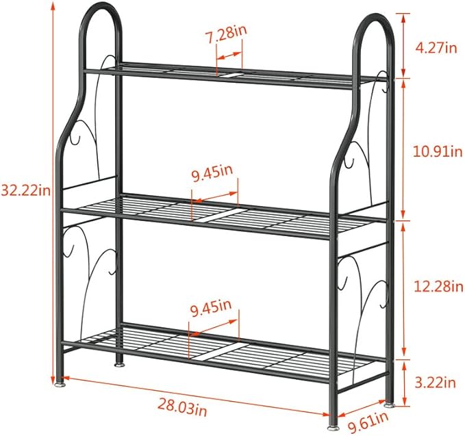 SORCEDAS Plant Stand Indoor Outdoor Plant Shelf 3 Tier Metal Corner Flower - Image 5