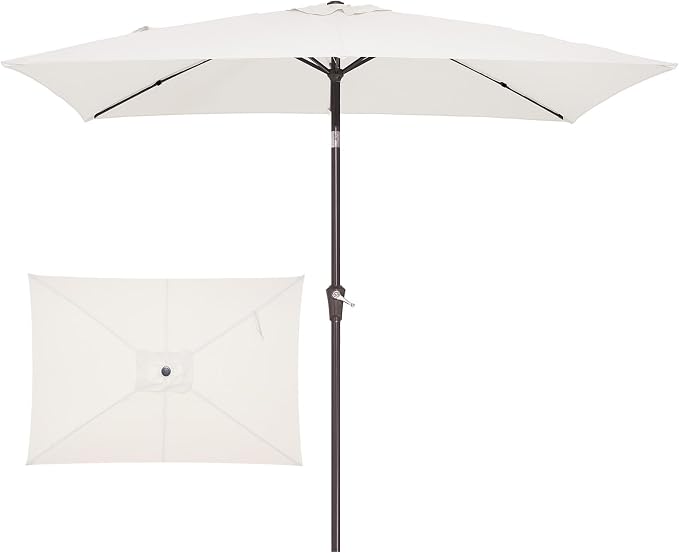 JEAREY 6.5x10 ft Rectangular Patio Umbrellas Outdoor Market Umbrella by JEAREYOutdoorsCollection