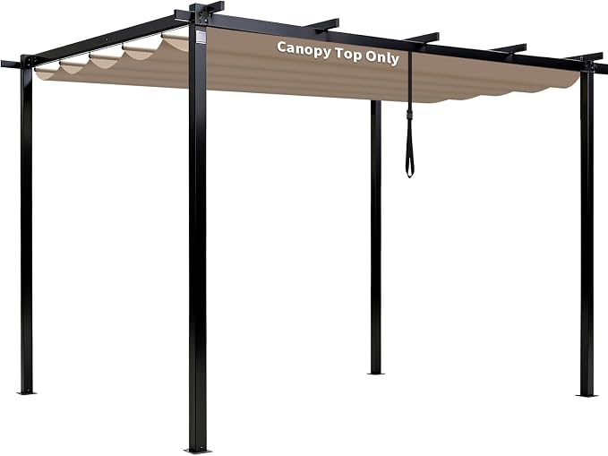 10' X 10' Pergola Shade Cover for Outdoor Retractable Durable Fabric Canopy by Unknown
