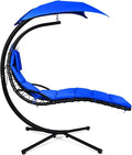 Giantex Hanging Chaise Lounger Chair, Arc Stand Porch Swing Chair w/Canopy by Giantex