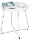 Outdoor Table Small Patio Side Table Waterproof Round Metal Side Table Weather by Juserox