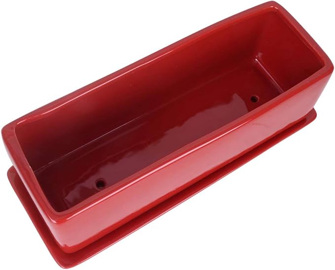Vencer 14 Inch Rectangular Modern Minimalist Ceramic Succulent Planter Pot - Image 3