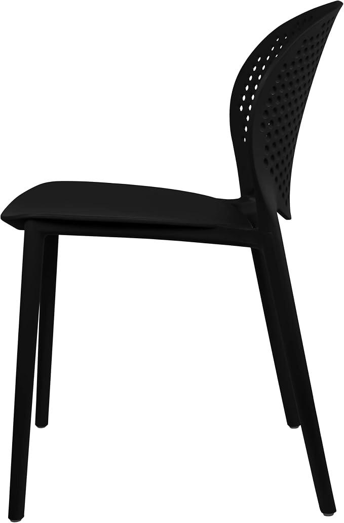 2xhome Set of 3 Patio Dining Chairs | Modern Stackable Outdoor Pool Side Chair - Image 9