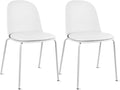 2xhome Modern Stackable Armless Dining Chair | Plastic Shell Seat by 2xhome