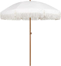 AMMSUN 7ft Patio Umbrella with Fringe Outdoor Tassel Umbrella UPF50+ Premium by AMMSUN
