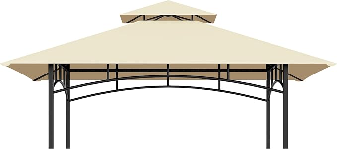 Grill Gazebo Replacement Top, 5 * 8 Outdoor BBQ Top Cover, Double Layer BBQ by COVBOARD