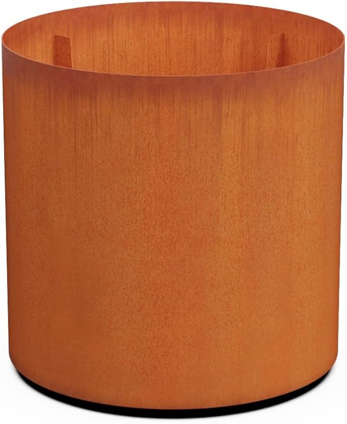 PLANTERCRAFT Corten Steel Metal Planter Box, Round Sizes, Modern Garden Steel by Plantercraft