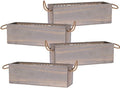 Wooden Planter Box with Handle I Rustic Barn Wood, Plastic Liner l Garden Decor by Unknown